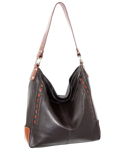 Nino Bossi Alyssa Genuine Leather Hobo Bag In Brown