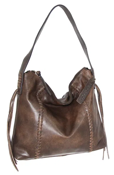 Nino Bossi Aviator Leather Shoulder Bag In Brown