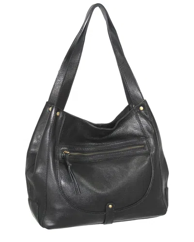 Nino Bossi Braylee Hand-dyed Vintage Leather Satchel In Black