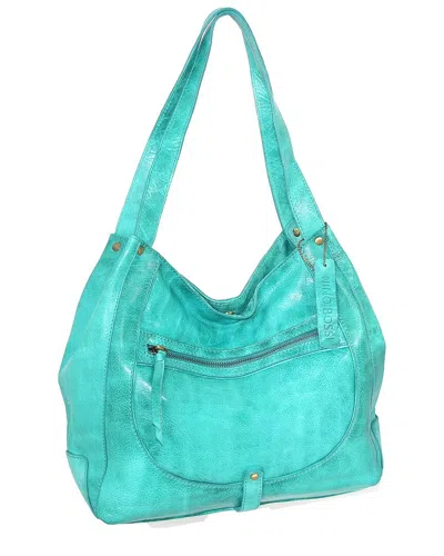 Nino Bossi Braylee Hand-dyed Vintage Leather Satchel In Blue