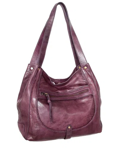 Nino Bossi Braylee Hand-dyed Vintage Leather Satchel In Purple