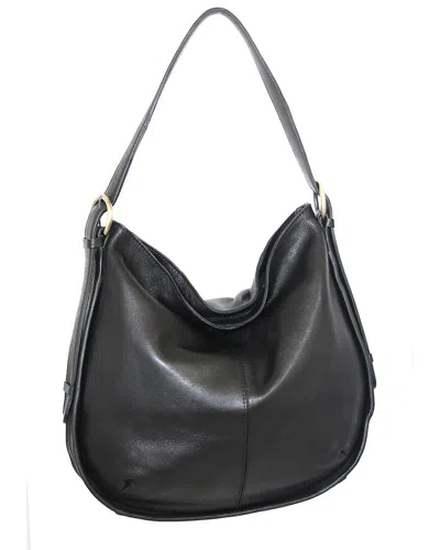 Nino Bossi Carlotta Hand-dyed Vintage Leather Hobo Bag In Black