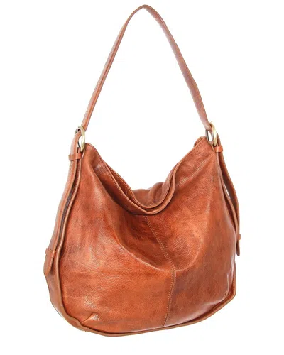 Nino Bossi Carlotta Hand-dyed Vintage Leather Hobo Bag In Brown