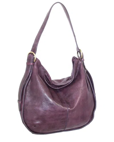 Nino Bossi Carlotta Hand-dyed Vintage Leather Hobo Bag In Purple