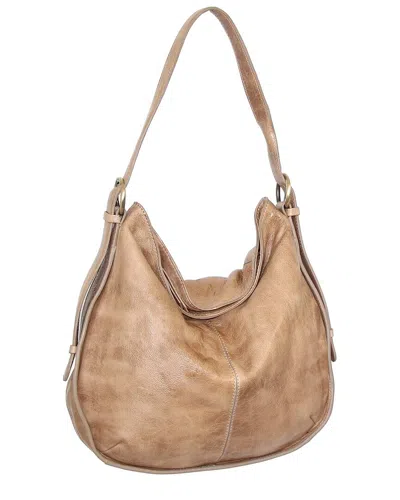Nino Bossi Carlotta Hand-dyed Vintage Leather Hobo Bag In Sand