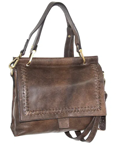 Nino Bossi Cleopatra Aviator Leather Satchel In Brown