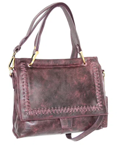 Nino Bossi Cleopatra Aviator Leather Satchel In Red
