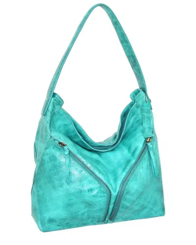 Nino Bossi Emily Hand-dyed Vintage Leather Hobo Bag In Blue