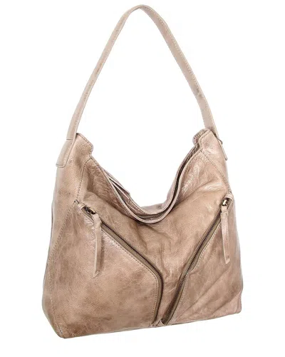 Nino Bossi Emily Hand-dyed Vintage Leather Hobo Bag In Brown