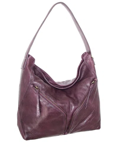 Nino Bossi Emily Hand-dyed Vintage Leather Hobo Bag In Purple