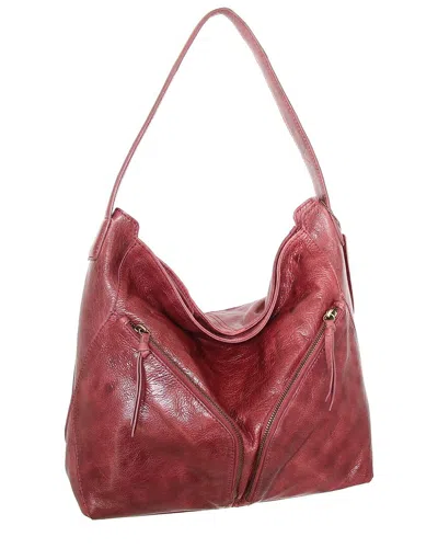 Nino Bossi Emily Hand-dyed Vintage Leather Hobo Bag In Red