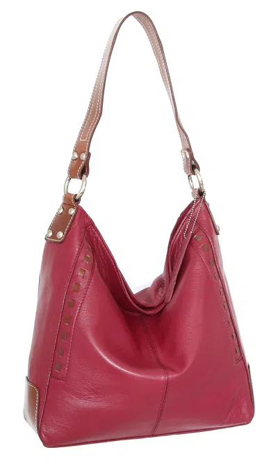 Nino Bossi Everyday Leather Hobo Bag In Cabernet In Red