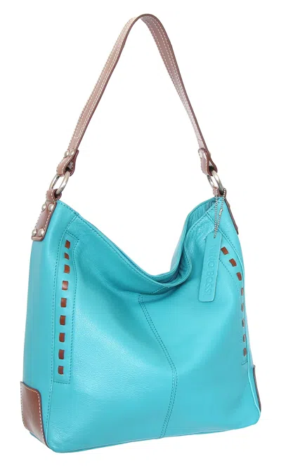 Nino Bossi Everyday Leather Hobo Bag In Turquoise In Blue