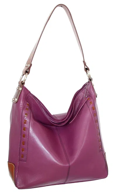 Nino Bossi Everyday Leather Hobo Bag In Viola In Purple