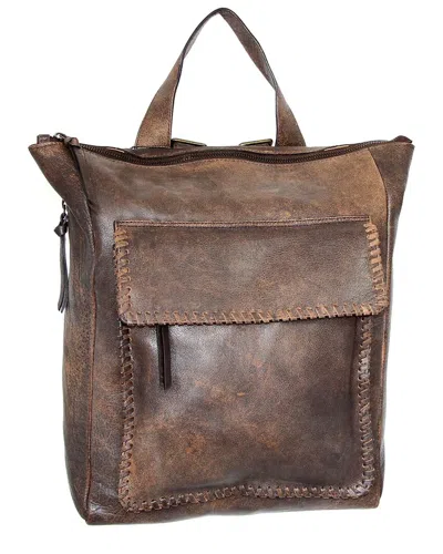 Nino Bossi Grand Aviator Leather Backpack In Brown