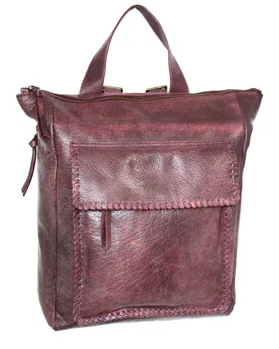 Nino Bossi Grand Aviator Leather Backpack In Red