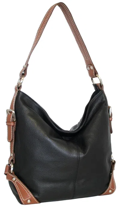 Nino Bossi Leather Bucket Bag In Black