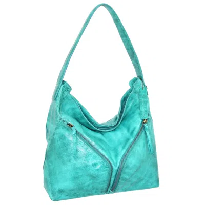 Nino Bossi Vintage Leather Multi-pocket Hobo In Blue