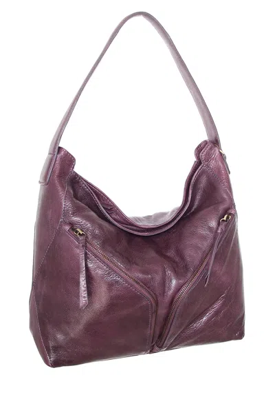 Nino Bossi Vintage Leather Multi-pocket Hobo In Viola In Purple