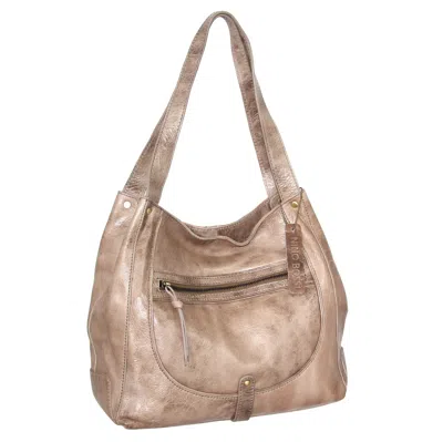 Nino Bossi Vintage Leather Organizer Satchel In Taupe In Brown