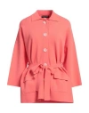 Nino Colombo Woman Jacket Coral Size 6 Viscose, Lycra In Red