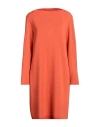 Nino Colombo Woman Mini Dress Orange Size 8 Merino Wool, Lycra
