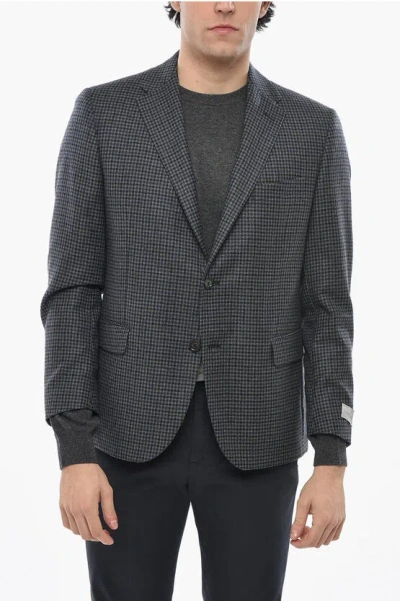 Nino Danieli Check Virgin Wool Flap Pocket 2-button Blazer