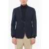 Nino Danieli Cotton Single Breasted Blazer With Patch Pockets In Blue