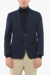 Nino Danieli Cotton Single Breasted Blazer With Patch Pockets In Blue