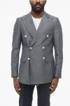 Nino Danieli Side Vents Peak Lapel Double Breasted Blazer