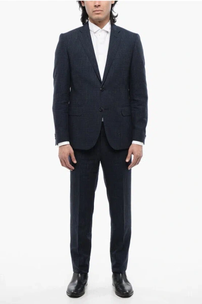 Nino Danieli Single Breasted Checkered Suit In Blue