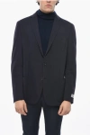 Nino Danieli Solid Color 2-button Blazer With Notch Lapel In Black