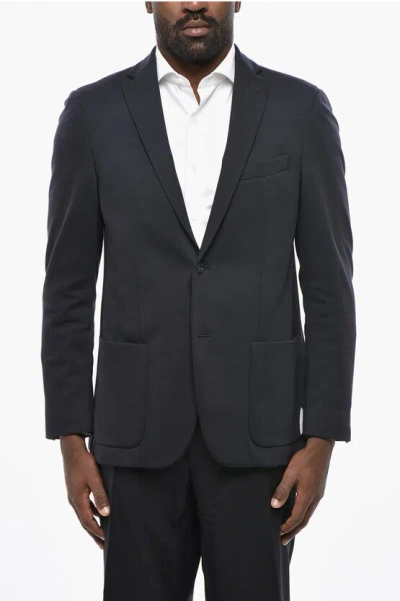 Nino Danieli Virgin Wool And Cotton Hal Linend 2 Buttons Blazer In Black