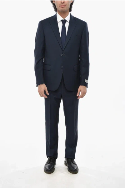 Nino Danieli Virgin Wool Notch Lapel 2-button Suit In Blue