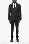 Nino Danieli Virgin Wool Side Vents 2-button Suit With Flap Pockets In Black