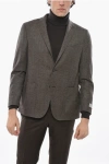 Nino Danieli Virgin Wool Side Vents Flap Pockets 2-buttons Blazer In Gray