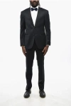 Nino Danieli Virgin Wool Side Vents Shawl Lapel 2-button Suit In Black