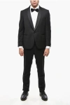 Nino Danieli Virgin Wool Side Vents Shawl Lapel Tuxedo Suit In Black