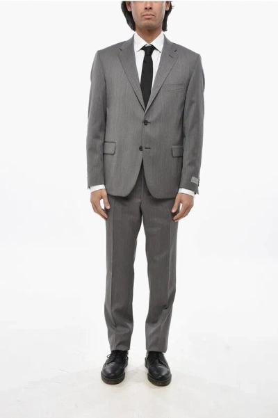 Nino Danieli Virgin Wool Suit With Flap Pockets In Gray
