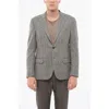 Nino Danieli Wool Blend Single Breasted Blazer Herringbone Motif Withflap In Gray