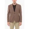 Nino Danieli Wool Blend Single Breasted Blazer With Flap Pockets In Brown