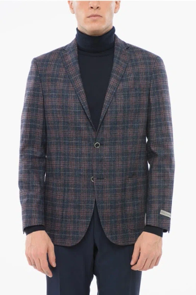 Nino Danieli Wool Single Breasted Blazer With Flap Pockets In Blue