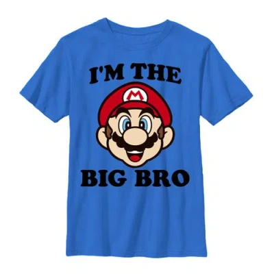 Nintendo Kids' Boy's  Mario Big Brother Graphic T-shirt In Blue