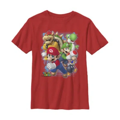 Nintendo Kids' Boy's  Mario Tough Guys  Graphic T-shirt In Red