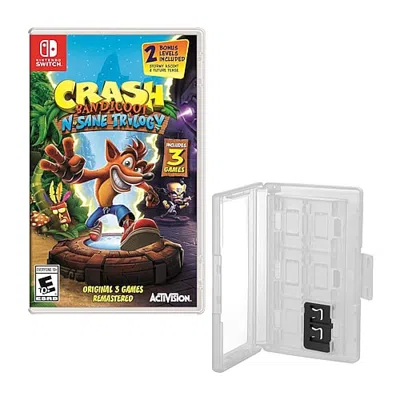 Nintendo Crash Bandicoot For  Switch With Hard Shell 12 Game Caddy In White
