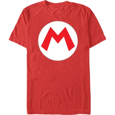 Nintendo Mario Circle Icon  Graphic T-shirt In Red