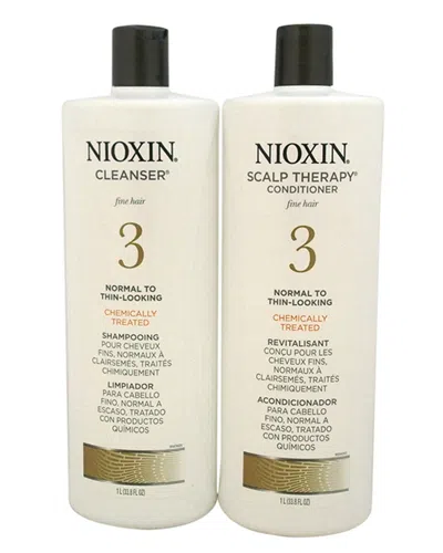 Nioxin 33.8oz System 3 Cleanser Scalp Therapy Conditioner Duo In Transparent