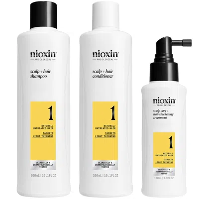 Nioxin Scalp And Hair Thickening System 1 For Natural Hair With Light Thinning Loyalty Kit In White