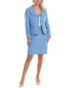 Nipon Boutique Women's Curved Collar Button-front Jacket & Pencil Skirt Suit