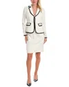 Nipon Boutique Women's Sparkle Contrast-trim Jacket & Pencil Skirt Suit In Multi